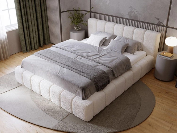 Polsterbett mit Bettkasten und Lattenrost 140x200 Orio Beige