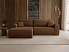 Ecksofa mit Schlaffunktion und Bettkasten Belvio links Braun