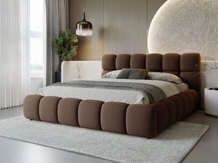 Polsterbett mit Bettkasten und Lattenrost 140x200 Modo Braun