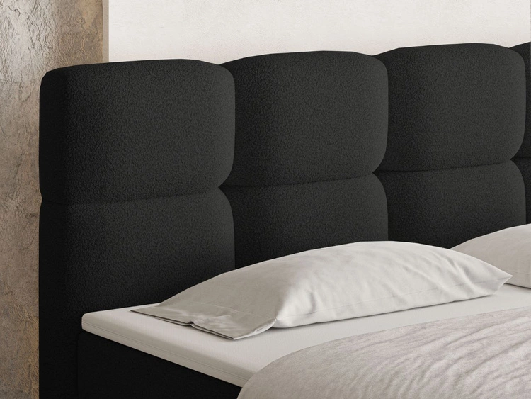 Boxspringbett mit Bettkasten 120x200 Rivon Schwarz
