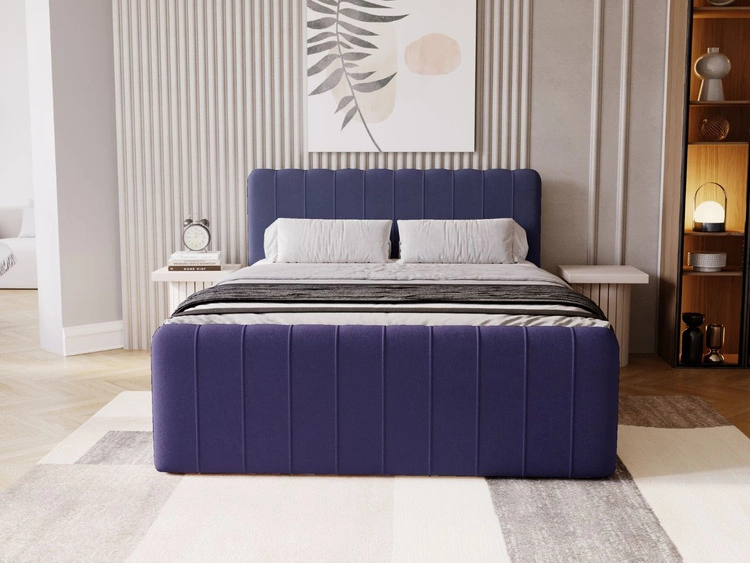 Boxspringbett mit Bettkasten 140x200 Osteno Dunkelblau
