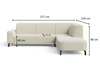 Ecksofa L-Form Rechts Regento Bouclé-Stoff Weiß
