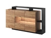  Stilvoll Wohnzimmer-Set Alvano Eiche craft, Schwarz
