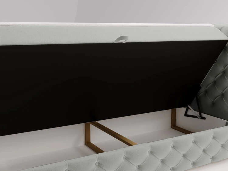 Boxspringbett mit Bettkasten 140x200 Canolo Hellgrau