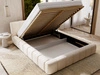 Polsterbett mit Bettkasten und Lattenrost 180x200 Split Creme