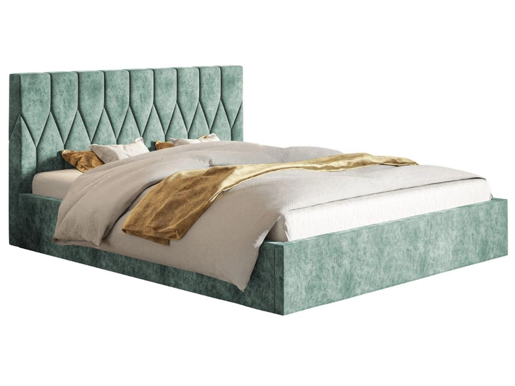 Polsterbett mit Bettkasten und Lattenrost 160x200 Gaja Hellgrün