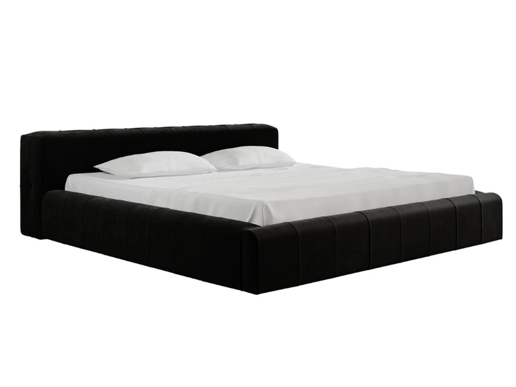 Polsterbett mit Bettkasten und Lattenrost 180x200 Lipari Schwarz