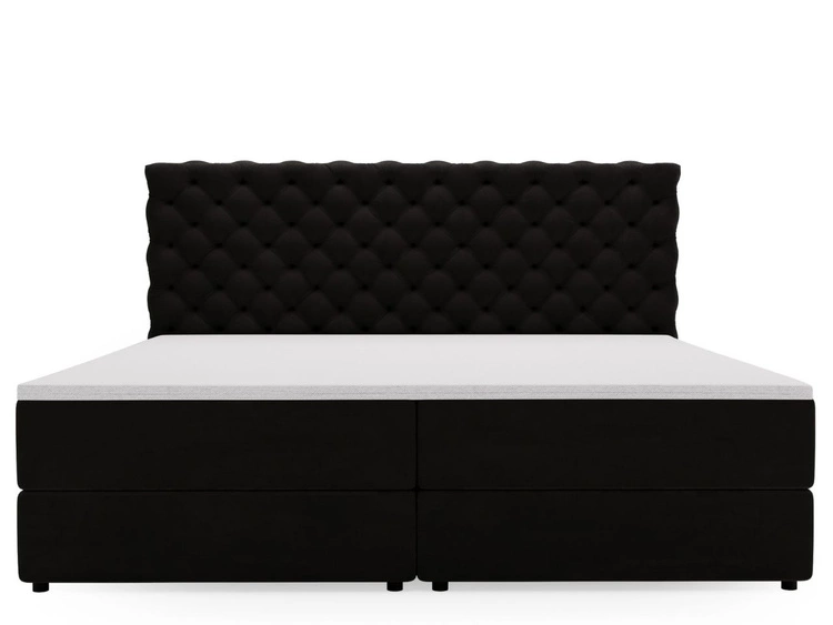 Boxspringbett mit Bettkasten 160x200 Bergamo Schwarz