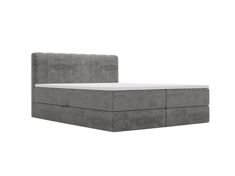Boxspringbett mit Bettkasten 180x200 Forte Grau