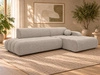 Ecksofa L-Form mit Schlaffunktion und Bettkasten Lisso Rechts Cremefarben