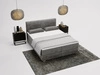 Boxspringbett mit Bettkasten 140x200 Forte Grau