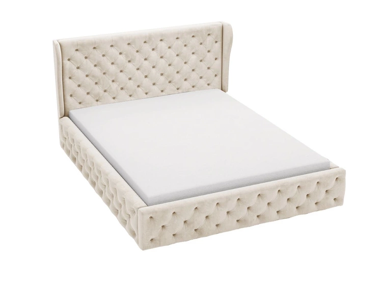 Polsterbett mit Bettkasten und Lattenrost 140x200 Kingston Beige