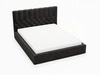 Polsterbett mit Bettkasten und Lattenrost 200x200 Roma Schwarz