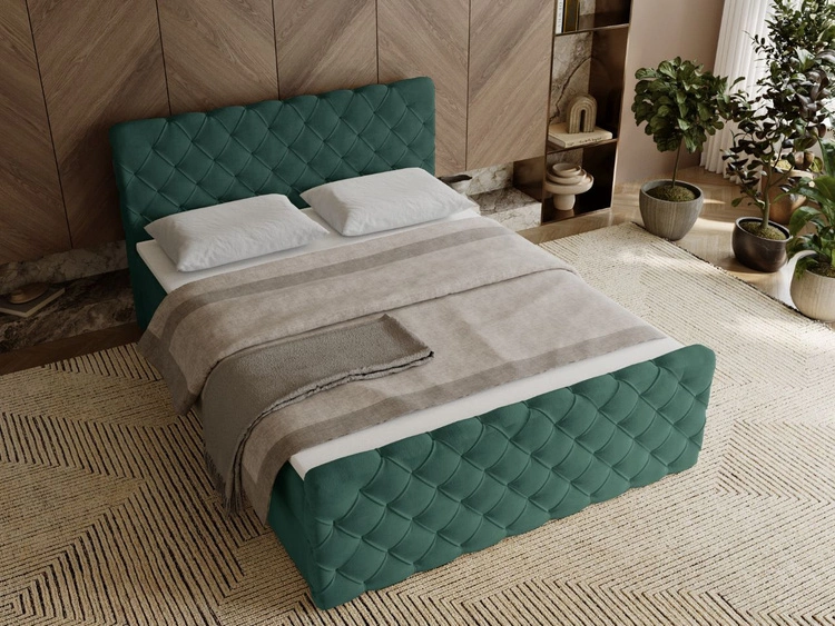 Boxspringbett mit Bettkasten 160x200 Lunaris Grün