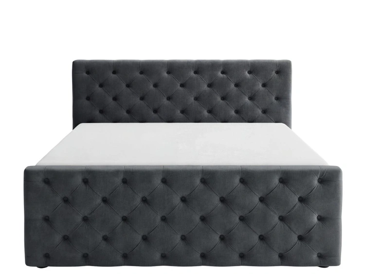 Boxspringbett mit Bettkasten 120x200 Montego Dunkel grau