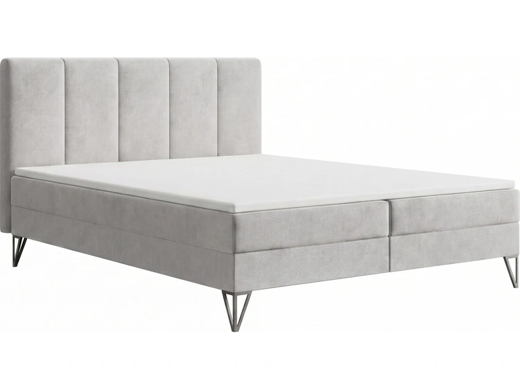 Boxspringbett mit Bettkasten 180x200 Vendi grau