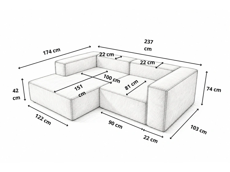 Ecksofa L Links Vellaro Schwarz