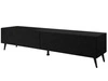 TV-Lowboard mit zwei Türen auf schwarzen Beinen 175 cm mit LED-Beleuchtung Sorelle Schwarz Matt