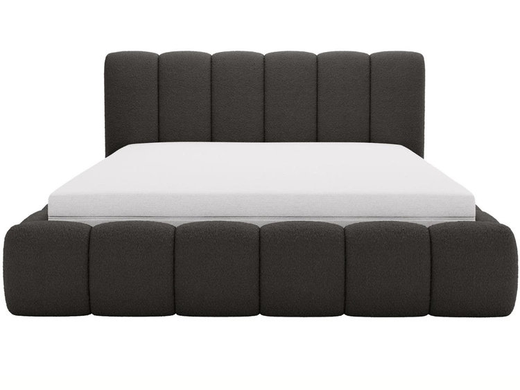 Polsterbett mit Bettkasten und Lattenrost 180x200 Cloud Bouclé-Stoff Schwarz