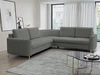 Ecksofa L-Form Links mit Schlaffunktion und Bettkasten Limon Grau