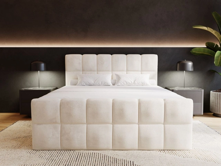 Boxspringbett mit Bettkasten 200x200 Alicante Beige