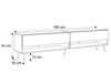 TV-Schrank 180 cm mit LED-Beleuchtung und schwarzen Beinen Aurelie Artisan Eiche