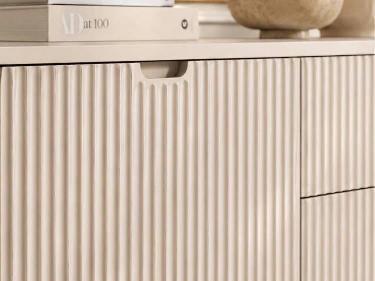 Kommode mit Türen und Schubladen Viva Beige auf Golden Beinen