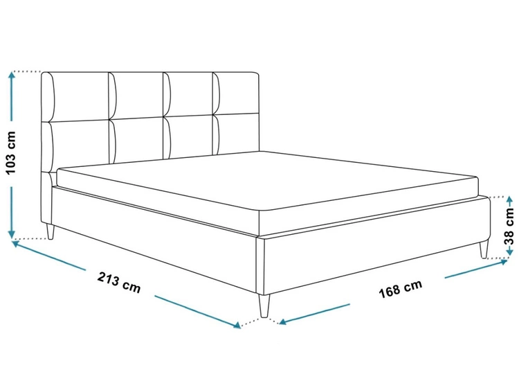 Polsterbett mit Lattenrost 160x200 Luxe Beige