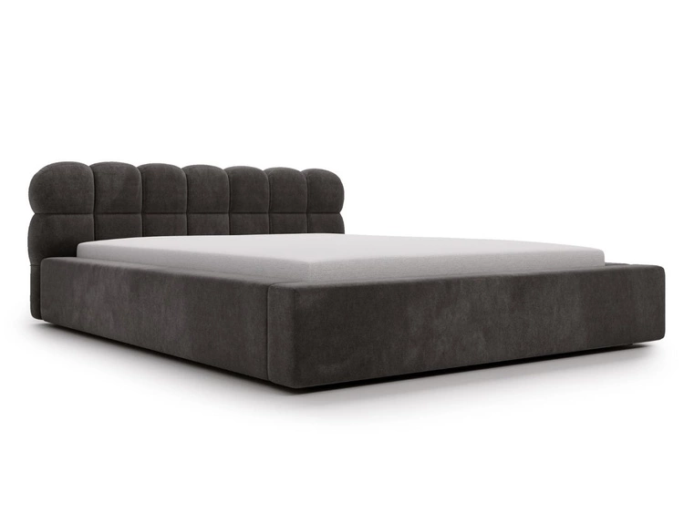 Polsterbett mit Bettkasten und Lattenrost 180x200 Plaza Dunkelgrau