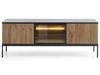 TV-Lowboard mit Türen und Led Deo Schwarz, Eiche Wotan