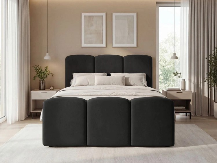 Boxspringbett mit Bettkasten 120x200 Campi Schwarz