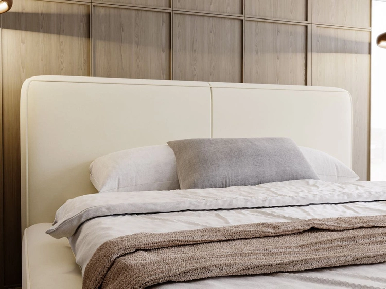 Polsterbett mit Bettkasten und Lattenrost 200x200 Amaro Beige