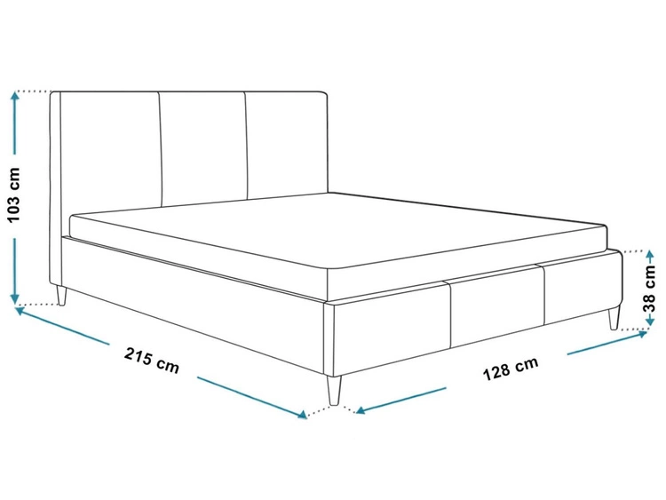 Polsterbett mit Lattenrost 120x200 Trio Dunkelgrau