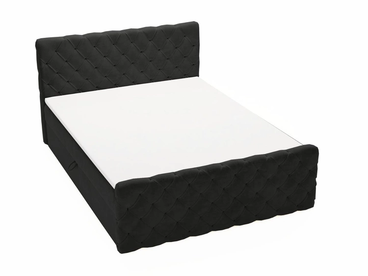 Boxspringbett mit Bettkasten 160x200 Lunaris Schwarz