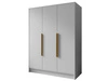 Kleiderschrank 150 cm Perugia Weiß mit goldenen Griffen