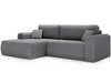 Ecksofa mit Schlaffunktion und Bettkasten Belvio links Dunkelgrau