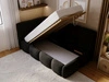 Gepolstertes Jugend-Einzelbett mit Bettkasten und Bettrost aus Holz 90x200 Modo One Rechts Schwarz