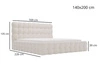 Polsterbett mit Bettkasten und Lattenrost 140x200 Twist Beige