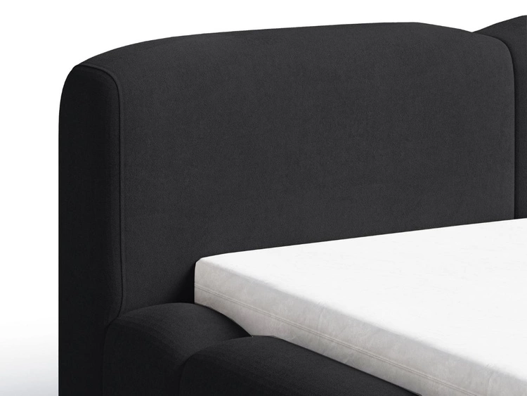 Polsterbett mit Bettkasten und Lattenrost 140x200 Aubi Schwarz