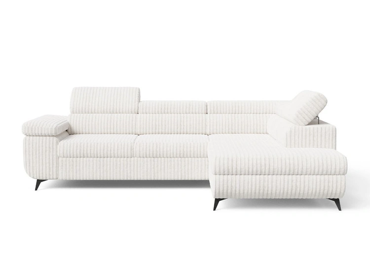 Ecksofa L-Form mit Schlaffunktion und Bettkasten Argon Rechts Creme