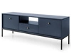 TV-Lowboard mit Schubladen und Türen mit Schwarz Metallbeinen Amor Marineblau