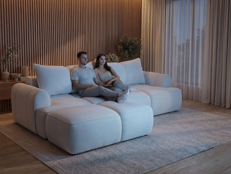 Ecksofa L-Form Links mit Schlaffunktion und Bettkasten Bonno Dunkelgrau