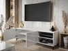 TV-Schrank im Glamour-Stil mit gefrästen Fronten und schwarzen Beinen Vionel Weiß glänzend