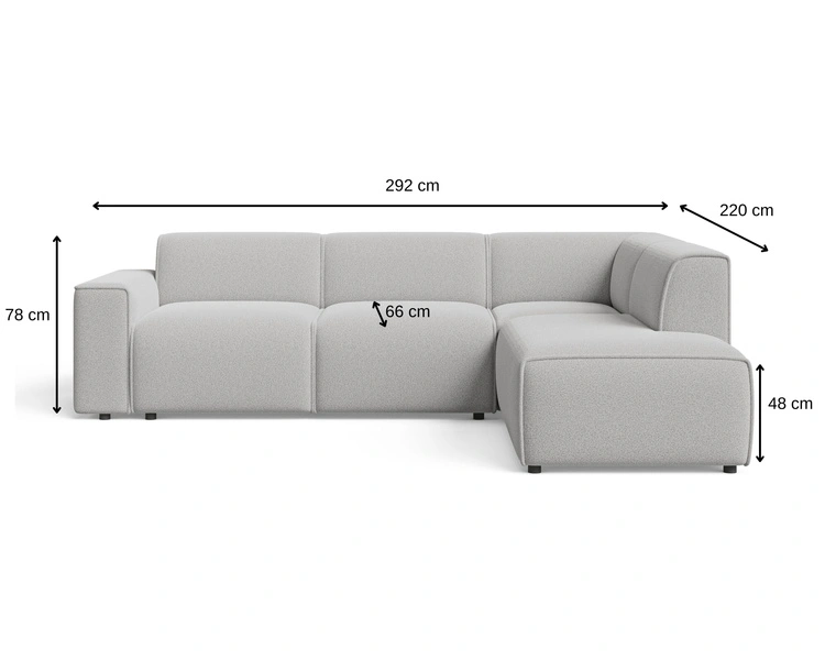 Ecksofa L-Form Rechts Eluno Bouclé-Stoff Weiß