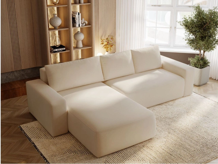Ecksofa L-Form Links mit Schlaffunktion und Bettkasten Tazones Beige