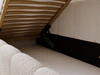 Jugendbett Einzelbett mit Bettkasten und Lattenrost 90x200 Cloud One Beige Bouclé-Stoff