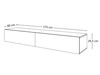 Hängendes TV-Lowboard mit zwei Türen 175 cm mit LED-Beleuchtung Sorelle Weiß Hochglanz