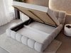 Polsterbett mit Bettkasten und Lattenrost 120x200 Modo aus Bouclé-Stoff Grau