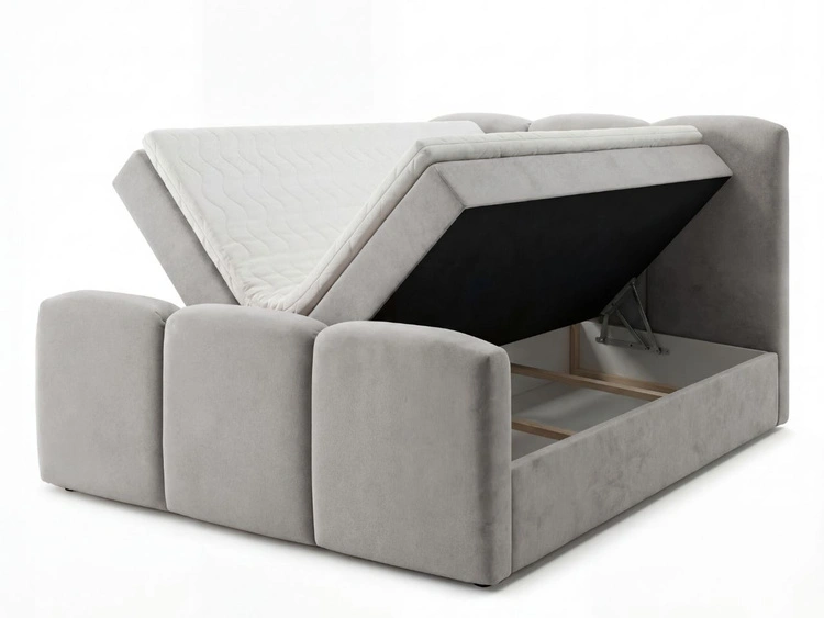 Boxspringbett mit Bettkasten 160x200 Campi Grau