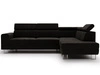 Ecksofa mit Schlaffunktion und Bettkasten Berona rechts Schwarz